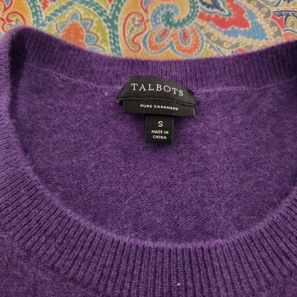 Talbots Purple Cashmere Sweater, Size S - Picture 3 of 7